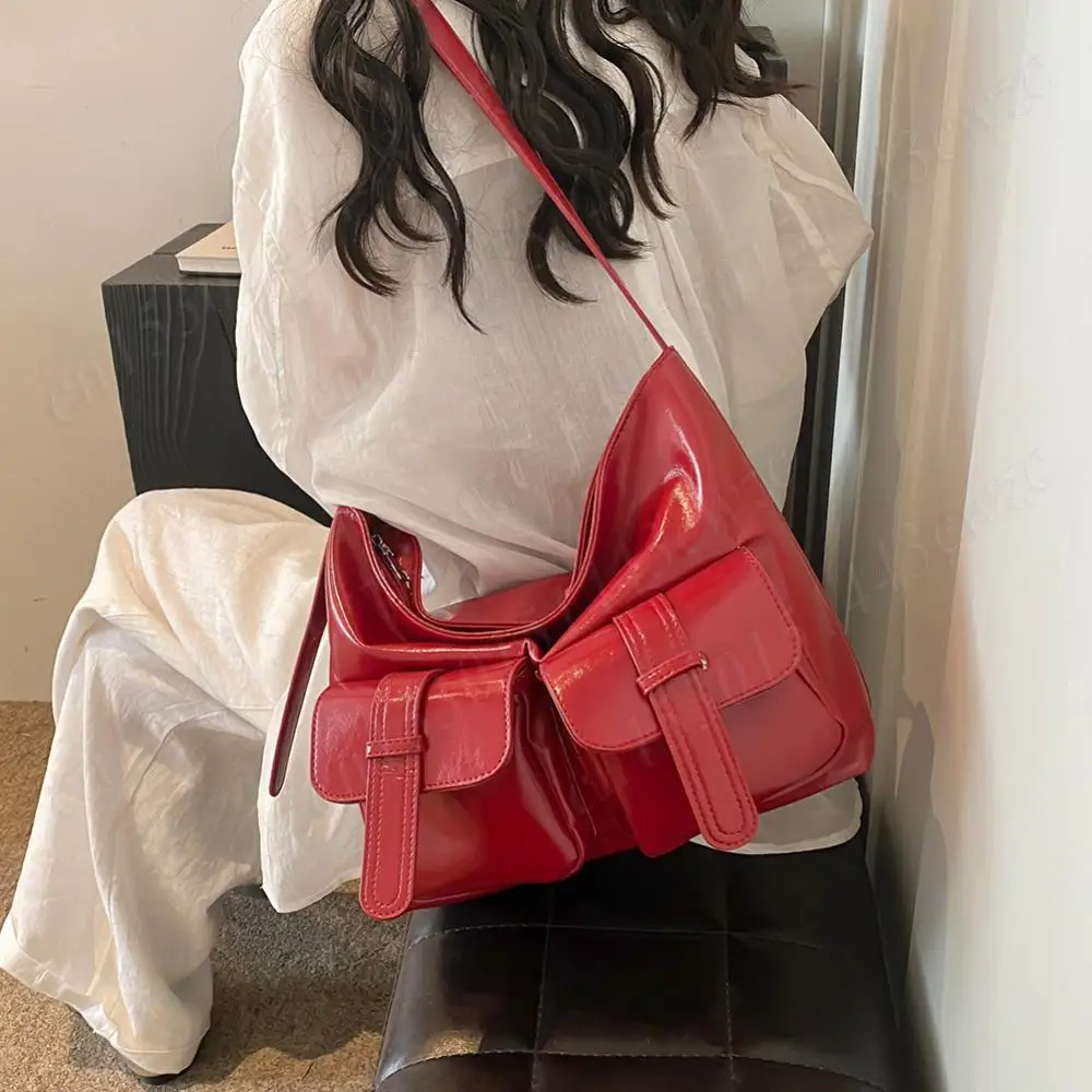 Stylsih Tote Bag per donna borsa a tracolla in pelle PU borse a tracolla di grande capacità Tote Hobo Bag Messenger Bag donna Shopper Bag - immagine 4