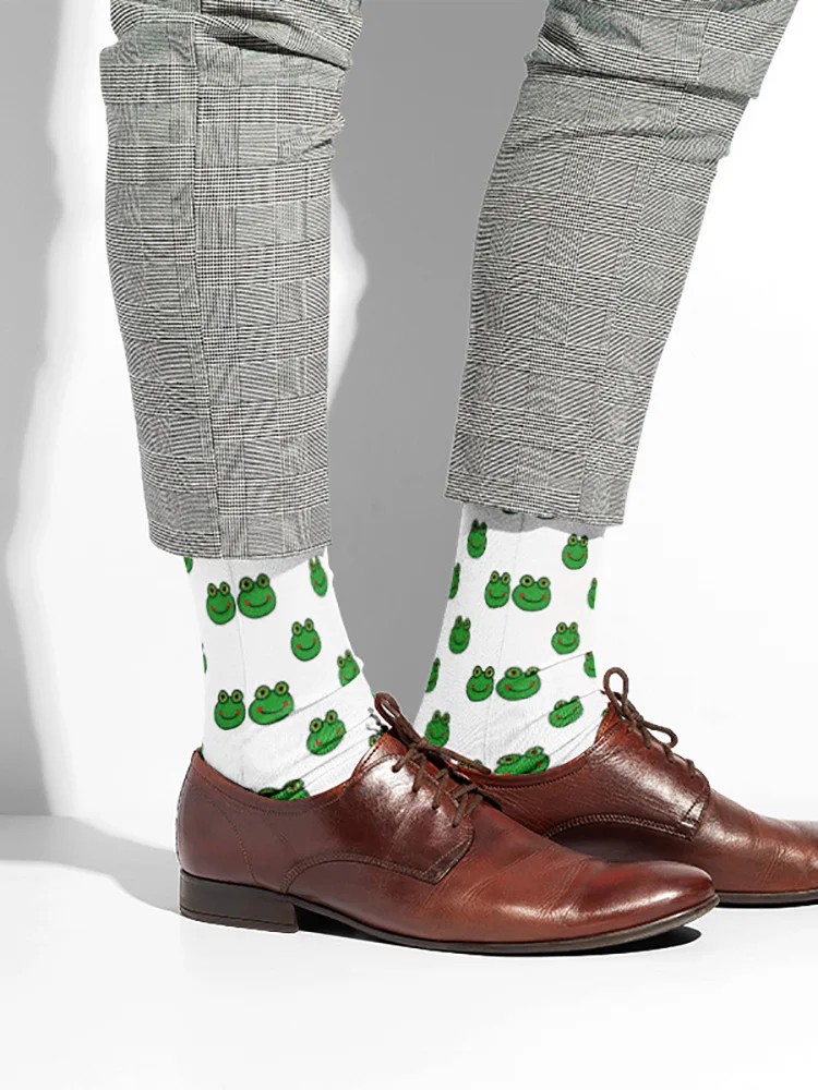 Funny cartoon frog printed cotton socks unisex casual socks high fashion Harajuku socks cute and fashionable socks