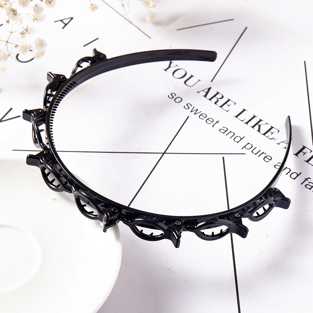 Unisex Vintage Hairband Button Headband Women Hair Band Hoop Claw Metal Double Bangs Hairstyle Hairpin Girls Hair Accessories best hair clips