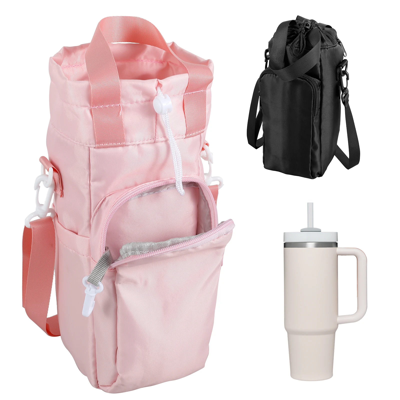 Custodia Bottiglia In Neoprene JEXOWIQ | Per Acqua, Latte, Thermos | Tracolla Regolabile | 7x19 Cm - Foto 3