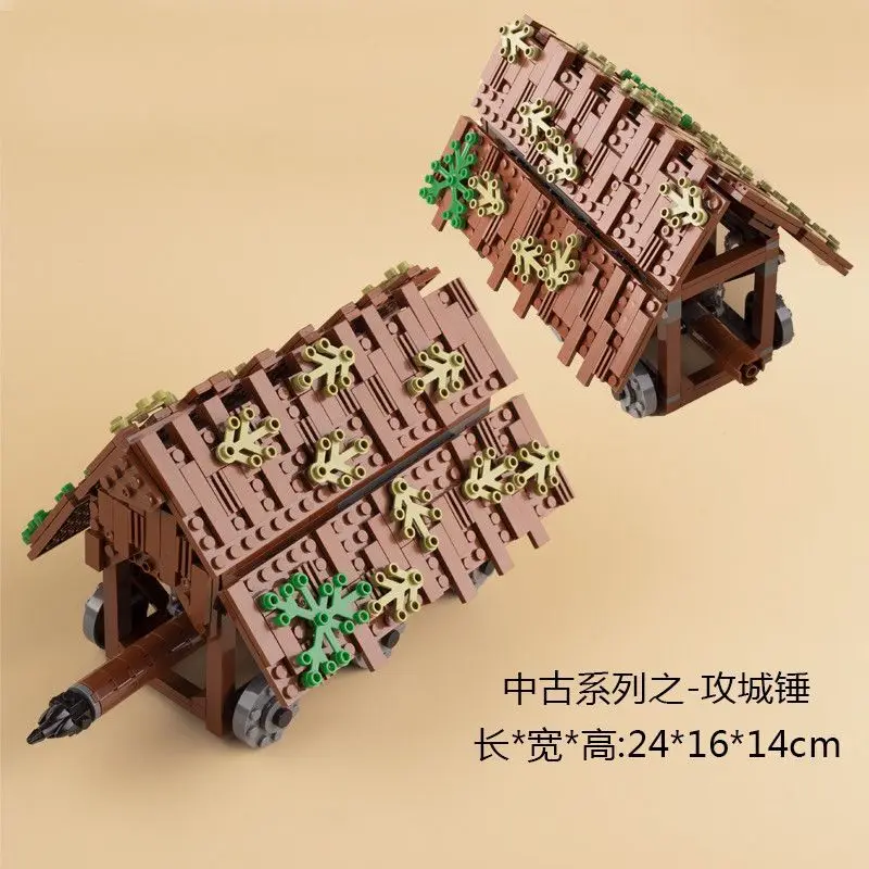 Medieval Series Build Moc Castle Tower War Chariot Crossbow Carriage Soldier Figure Accessories Small Building Block Kids Toys