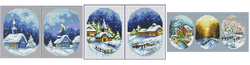 Plastic Aida Cross Stitch Kits Greeting Needlework Counted Cross-Stitching Embroidery Refrigerator Magnet 33