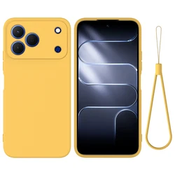Skin - Friendly Liquid Silicone Anti - Drop Case with Lanyard for Tecno Spark 50 4G (YELLOW)