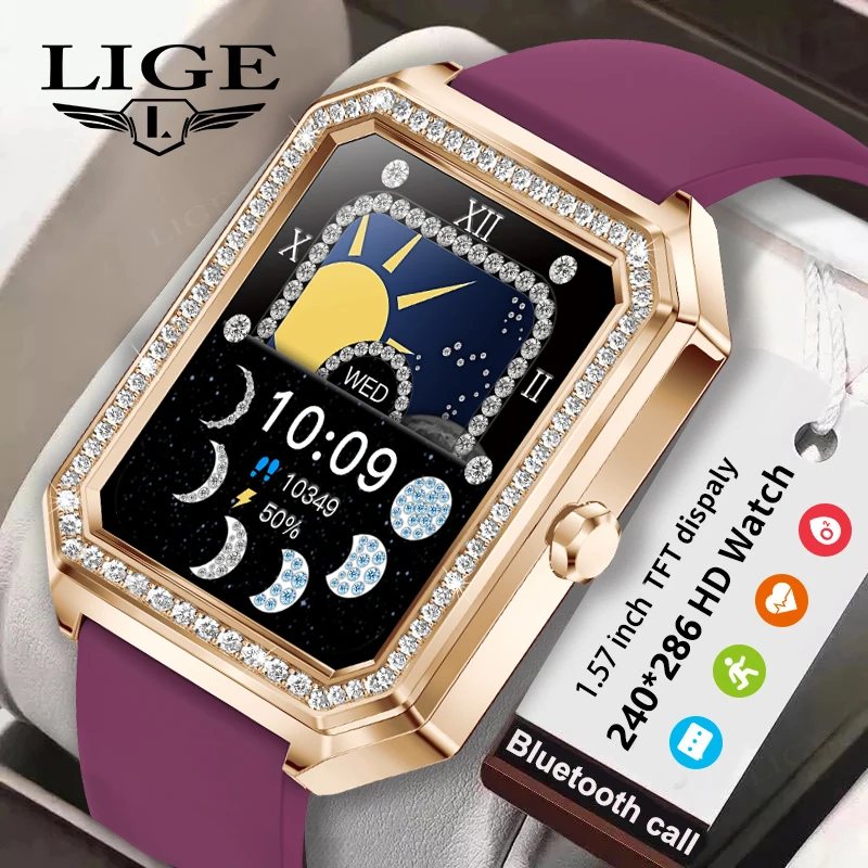 

LIGE Smart Watch Women Smartwatch 2023 Sports Fitness Track Heart Rate Monitor Bluetooth Call Luxury Brand Woman Watch For Gift