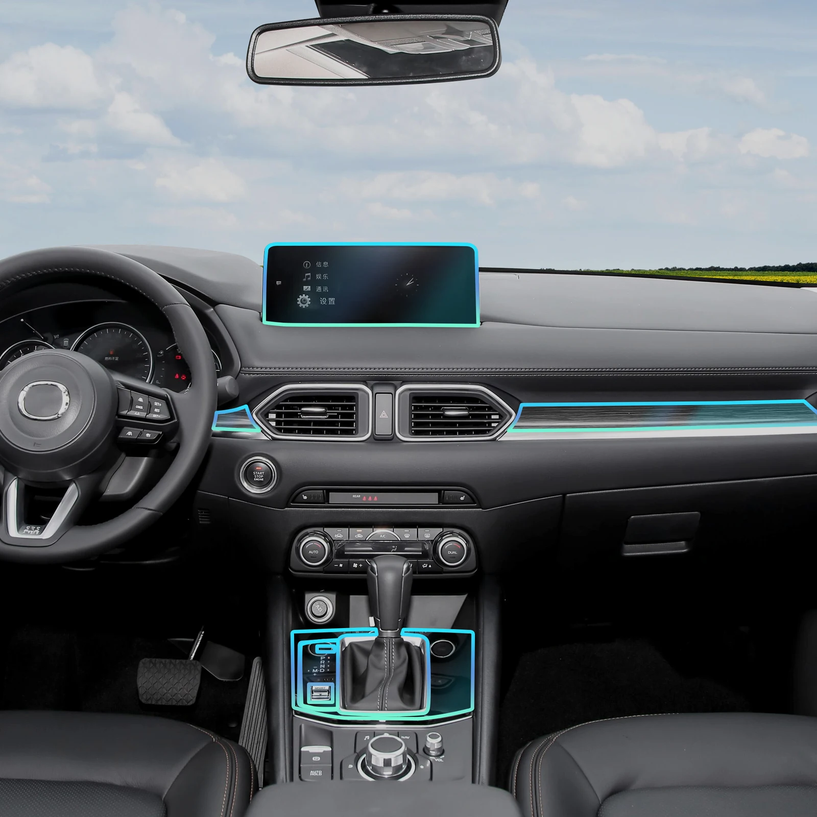 Für Mazda CX 5 2023-2025 Auto-Innenraum TPU-Schutzfolie Kratzfeste Folie Auto-Schutz Transparente Reißfeste Aufkleber Zubehör – Detail 12