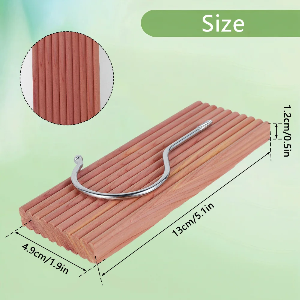 Deodorant Sachet Bags Fragrance Bags 12 Pcs Cedar Blocks with 12 Hook Hanger Red Cedar Hang Ups for Clothes Storage Natural Aromatic Long-lasting Scent