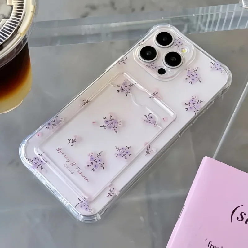 Floral Wallet Phone Case with Card Holder