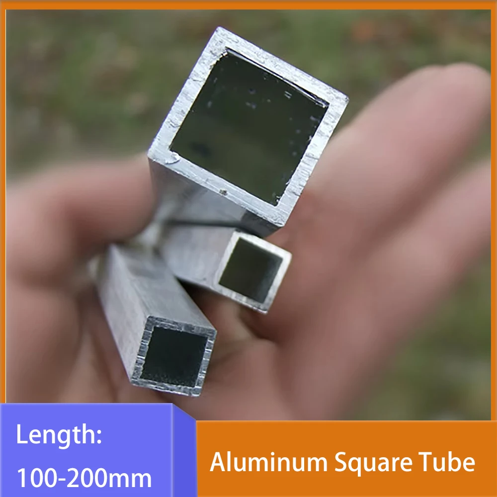 2-8pc 10*10mm 20*20mm 사각 금속 알루미늄 AL 튜브 파이프 DIY 재료 모델 부품 액세서리 DIY 자동차 프레임 길이 100-200mm