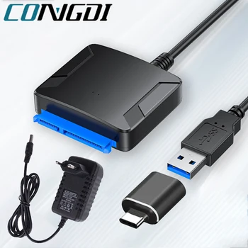 SATA to USB 3.0 Adapter Cable – 2.5/3.5" SSD HDD SATA III Hard Drive Converter, UASP Support, 12V Power Adapter 1