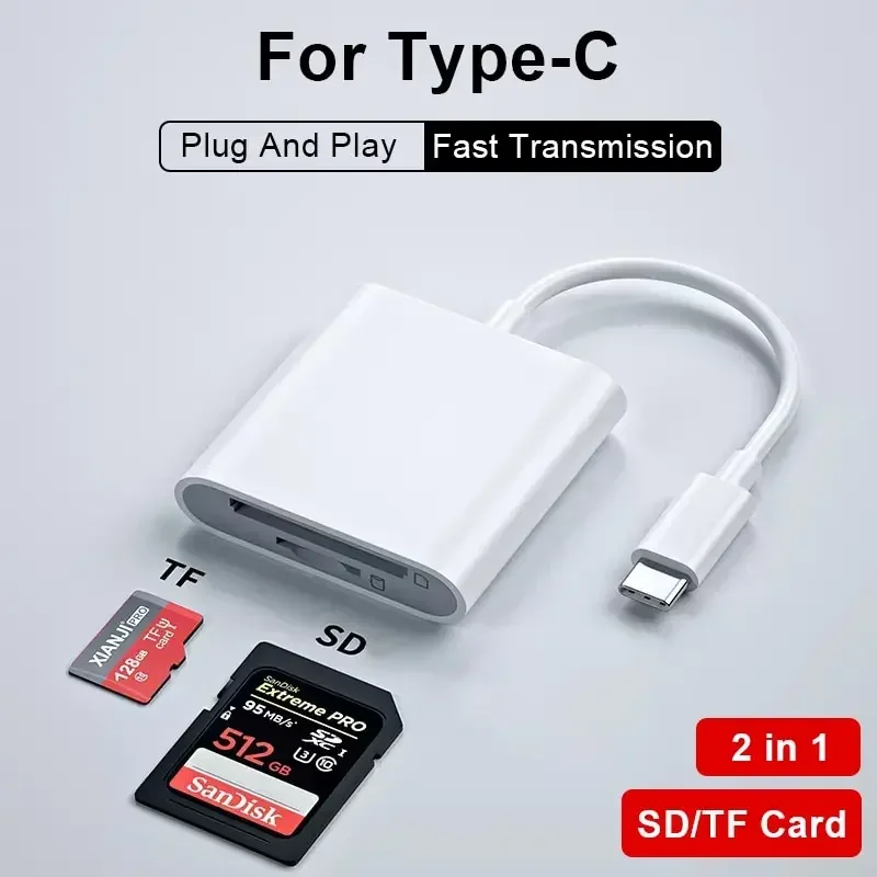 Universal 3-in-1 Type-C Memory Card Reader and Recorder