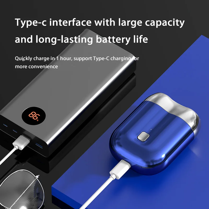 Xiaomi Mini Double-headed Mini Magnetic Shaver Type-c Charging Silent Washable Electric Shaver Portable Men Women Electric Razor 4
