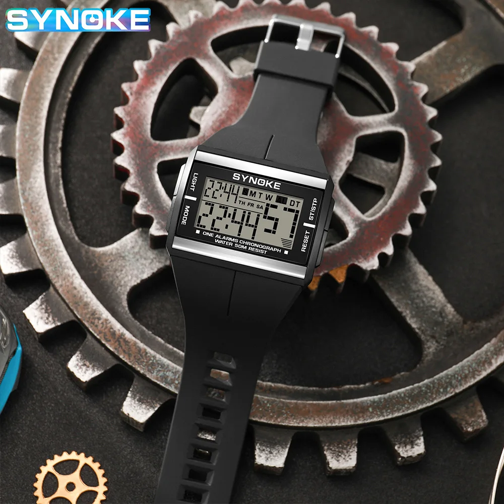 Rugged Outdoor Men's Digital Sports Watch - Retro Design, Waterproof, Multifunctional with Luminous Display