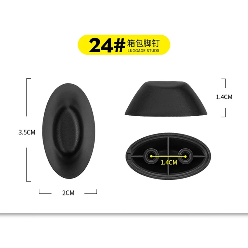 pumpumlia 2 Pz Bagagli Piedi Pad Bagagli Parte di Ricambio Base Stand Valigia Piedi Pad Valigia Stand Piedi Accessori
