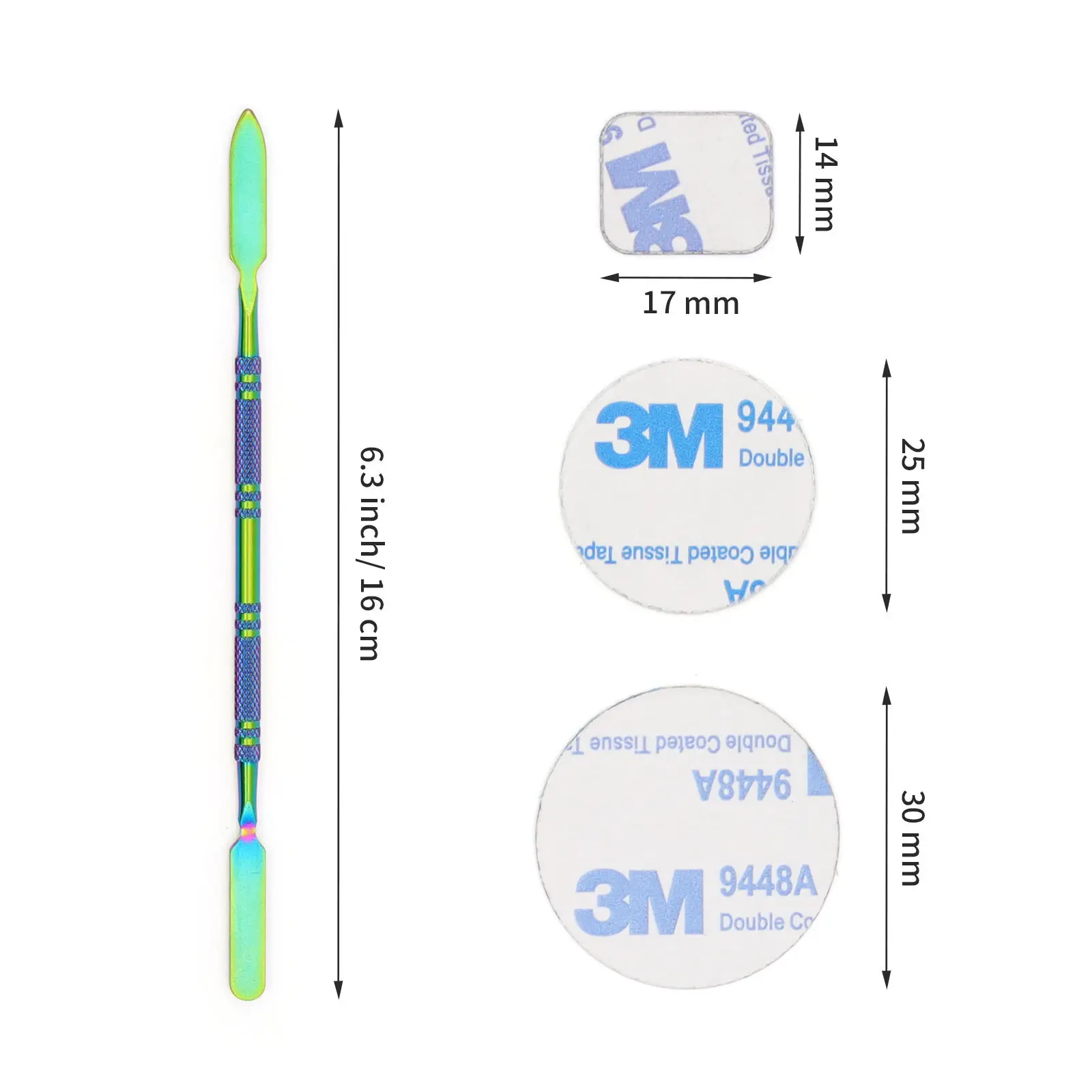 SZDYM 105 adesivi in metallo per set di tavolozze magnetiche, include 1 spatola per il trucco, 52 adesivi rotondi in metallo+52 adesivi quadrati in metallo, per ombretti non magnetici