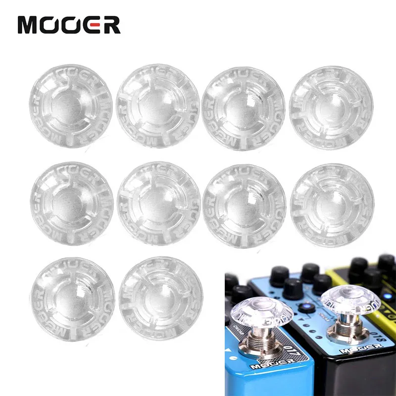 Clear Footswitch Toppers Transparent Mushroom Pedal Cap Guitar Effects Pedals LED Lights MOOER SHROOMS 10Pcs