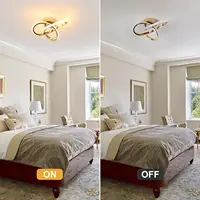 Plafonnier LED, 22 W 2500 LM, plafonnier LED moderne, plafonnier en aluminium doré pour chambre à coucher, salon, blanc chaud, 3000 K 3