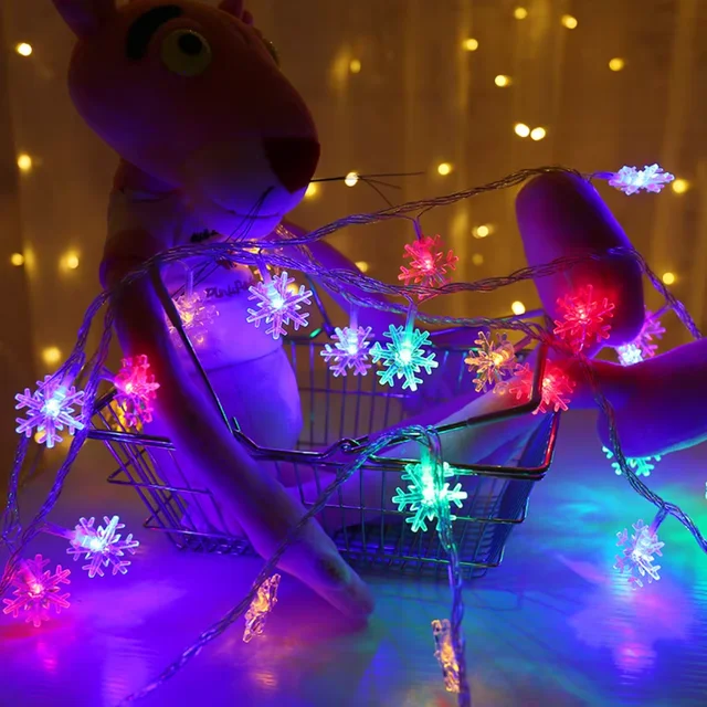 Snowflake LED String Fairy Light Garland Christmas Lights Wedding Decor Christmas Decor for Navidad Party Decoration 3