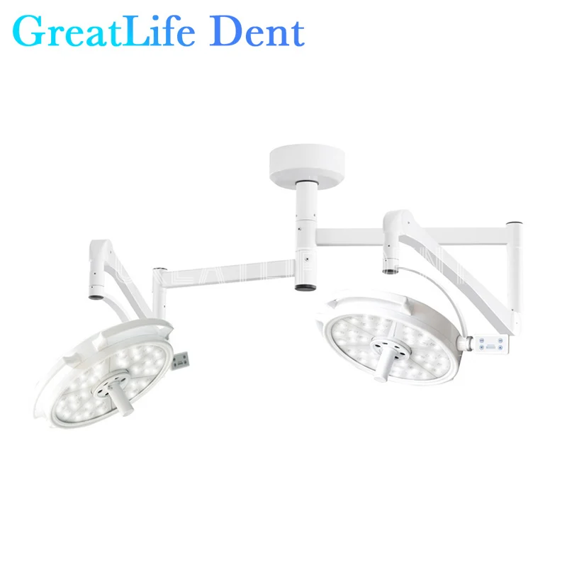 

Double Head Medical Hospital Equipment Ceiling Wall-Mounted LED Cold Light Source Shadowless Surgical Theater Examination Lamp