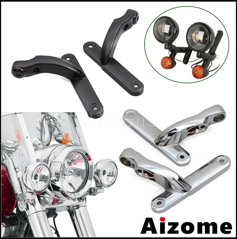 

Motorcycle Mount Auxiliary Light Kit Fog Lights Turn Signal Support Bracket For Harley Touring Electra Glide Road King 1994-13