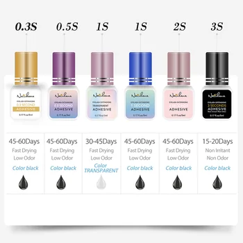 Professional 5ml 0.3S 0.5S 1S 2S 3S Eyelash Glue Fast Drying Strong False Eye Lash Extension Glue Adhesive 2