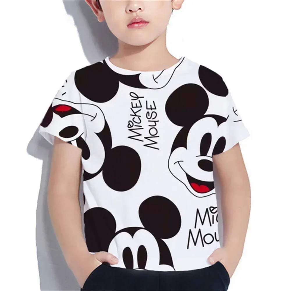 Boys Girls Minnie Mickey Mouse T Shirt Kids Streetwear Short Sleeve Children's Tshirts Boys Girls Clothing T-shirt Tops 2
