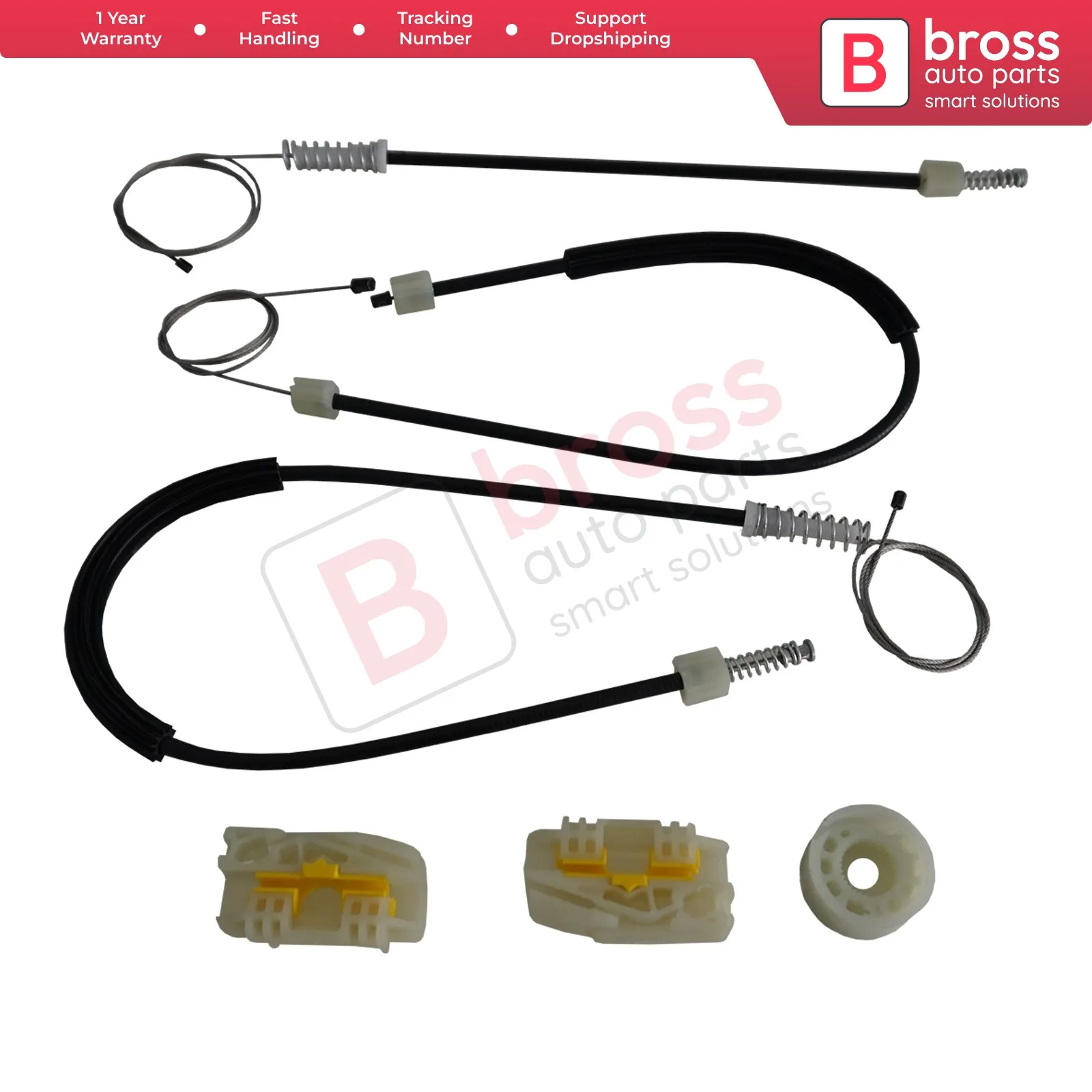 Bross Auto Parts BWR453 Electrical Power Window Regulator Repair Kit Front  Left Door 1 P0867435 for Seat Leon MK2 Fast shipment - AliExpress