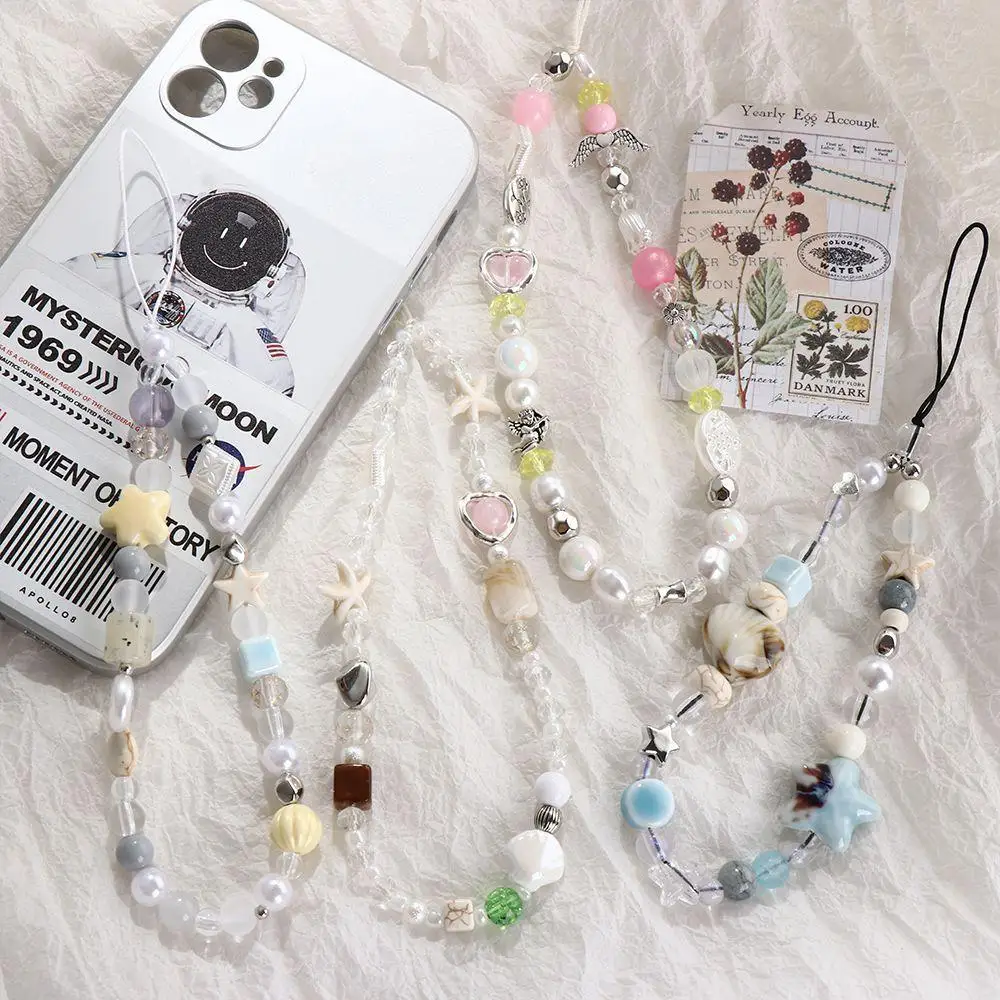 Hanging-Cord-Beaded-Phone-Chain-Star-Pearl-Anti-Lost-Mobile-Lanyard ...