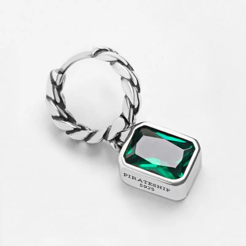 Luxury Green Zircon Hoop Earrings for Women Couples Delicate CZ Dangle Earring Party Jewelry Gifts