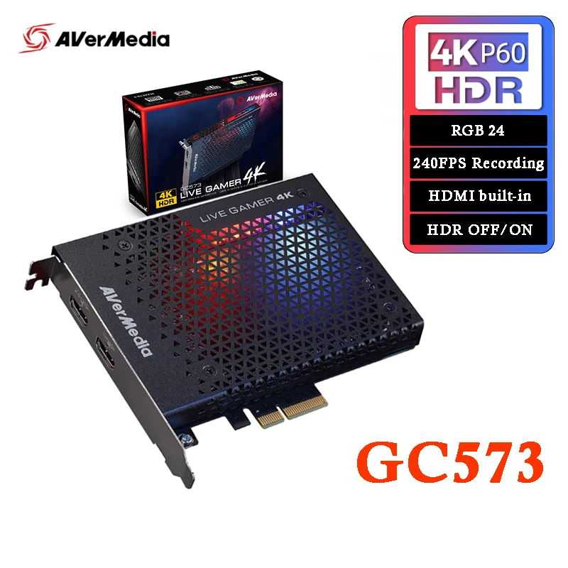 

AVermedia GC573 Low Latency 240P FPS 4K HDR Game Live Video Capture Card High Frame Rate 144hz For Switch PS4 Xbox