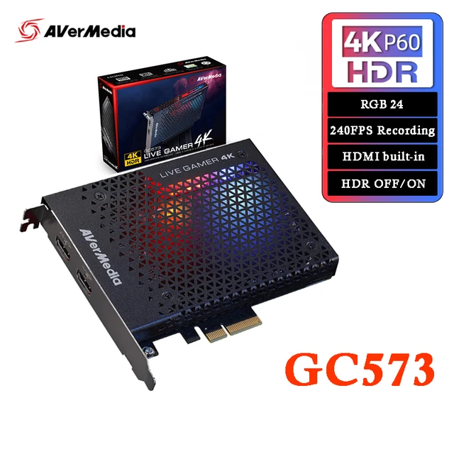 AVermedia GC573 Low Latency 240P FPS 4K HDR Game Live Video Capture Card  High Frame Rate 144hz For Switch PS4 Xbox