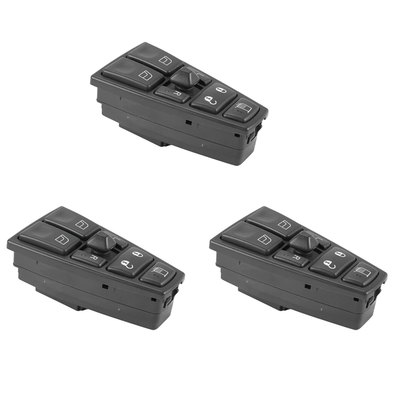 

3X Master Control Window Switch Door Lock Lift Window Switch For Volvo Truck Fh12 Fm Vnl Driver Side 21543897 20752918