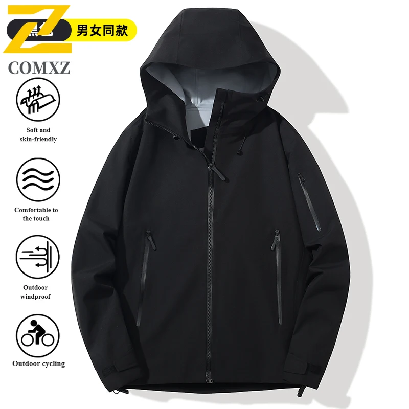 EiAO Windbreaker Couple's Colorblock  Waterproof Windproof Breathable Outdoor multifunctional Jacket for Hiking Camping Fishing