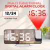 180 Degrees Projection Digital Alarm Clock Snooze Table Clock Time Temperature Display LED Mirror Projection Alarm Clock 1