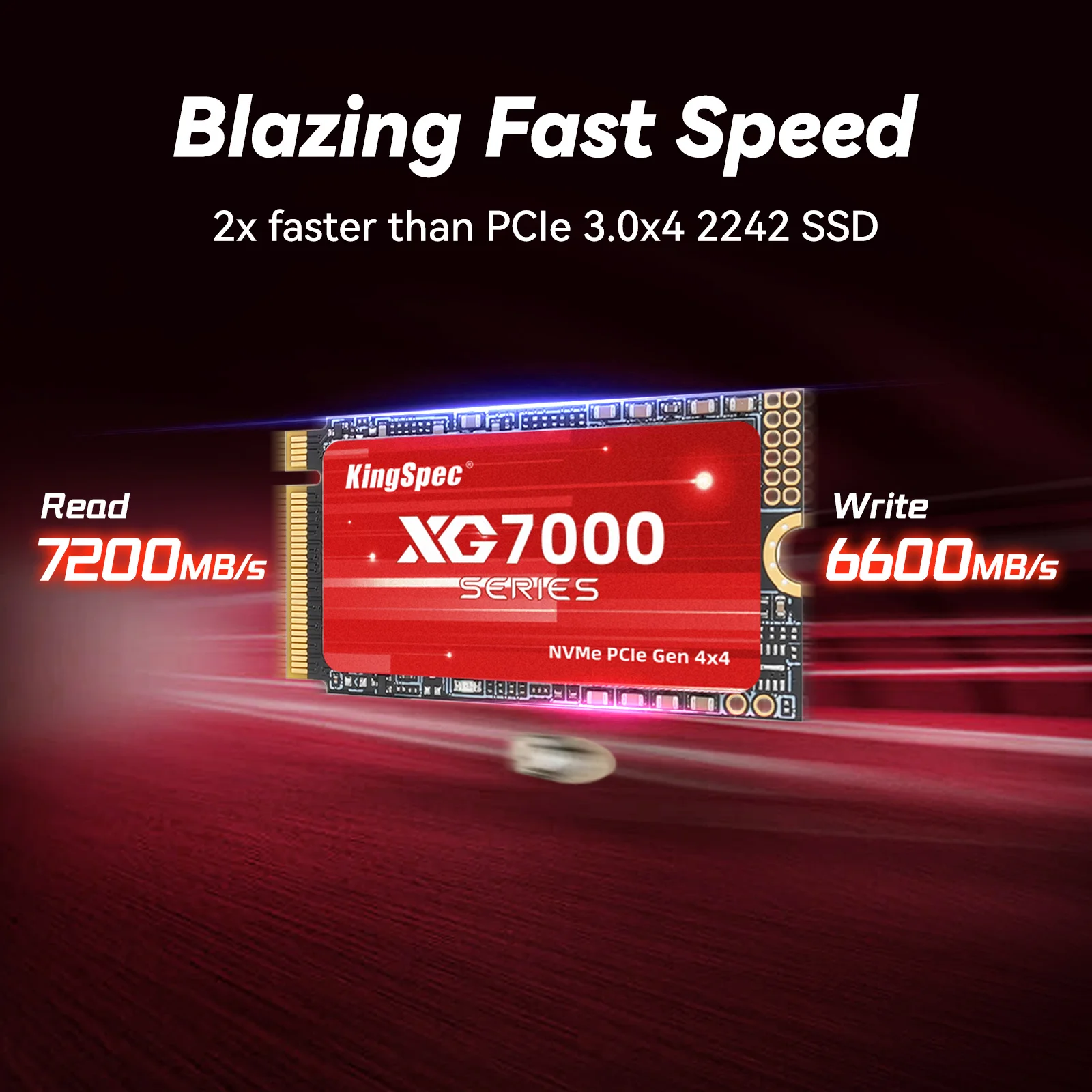 Kingspec-disco Rígido Interno de Estado Sólido Unidade Ssd para Ps5 Laptop pc 7400 Mbps Ssd M.2 Nvme M.2 2242 4tb 2tb 1tb 4x4 - Imagem 3