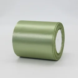 Sage Green Decorative Ribbon for Crafts and Gift Wrapping - 22m Roll (Wide 10cm)
