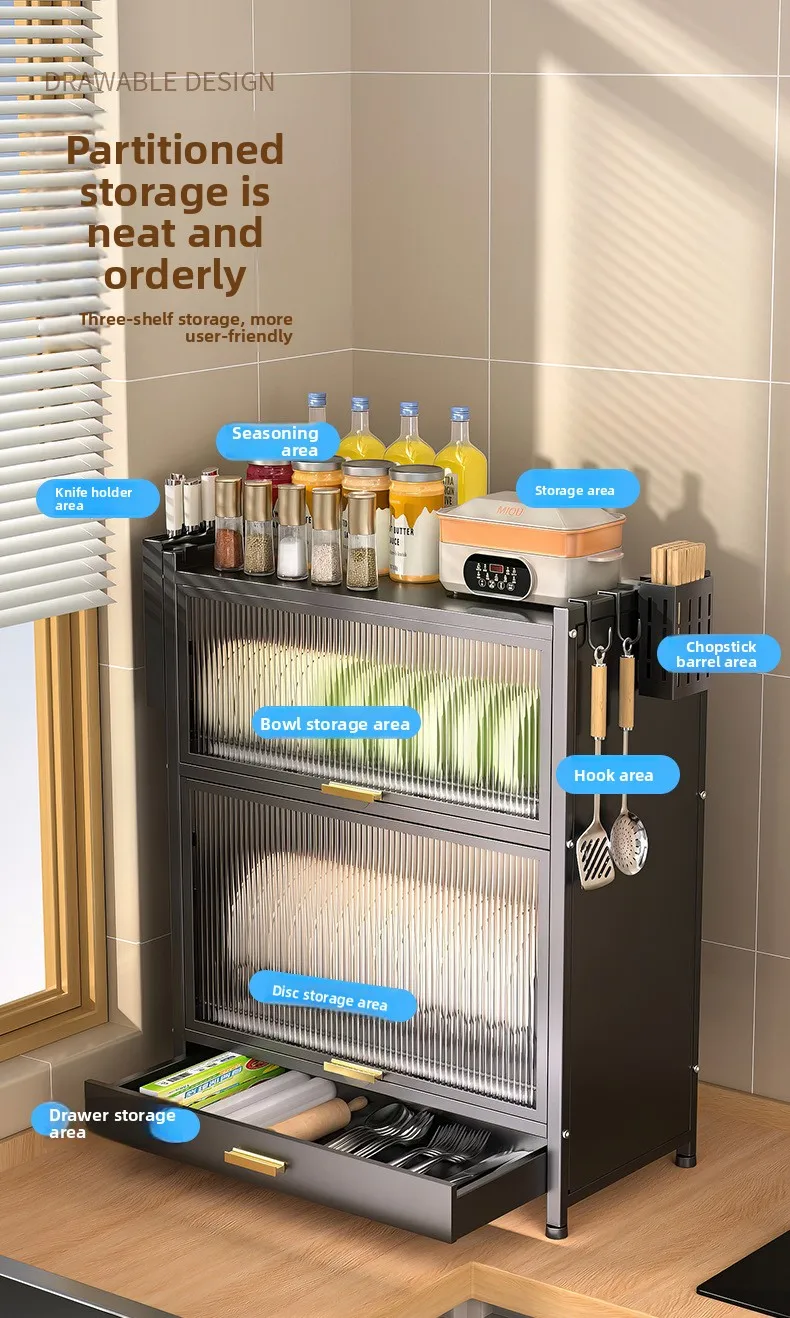 dustproof dish drying rack with cabinet