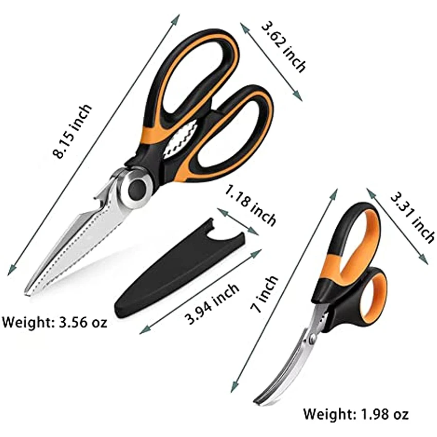 2 Pack Heavy Duty Kitchen Shears Stainless Steel Kitchen Scissors