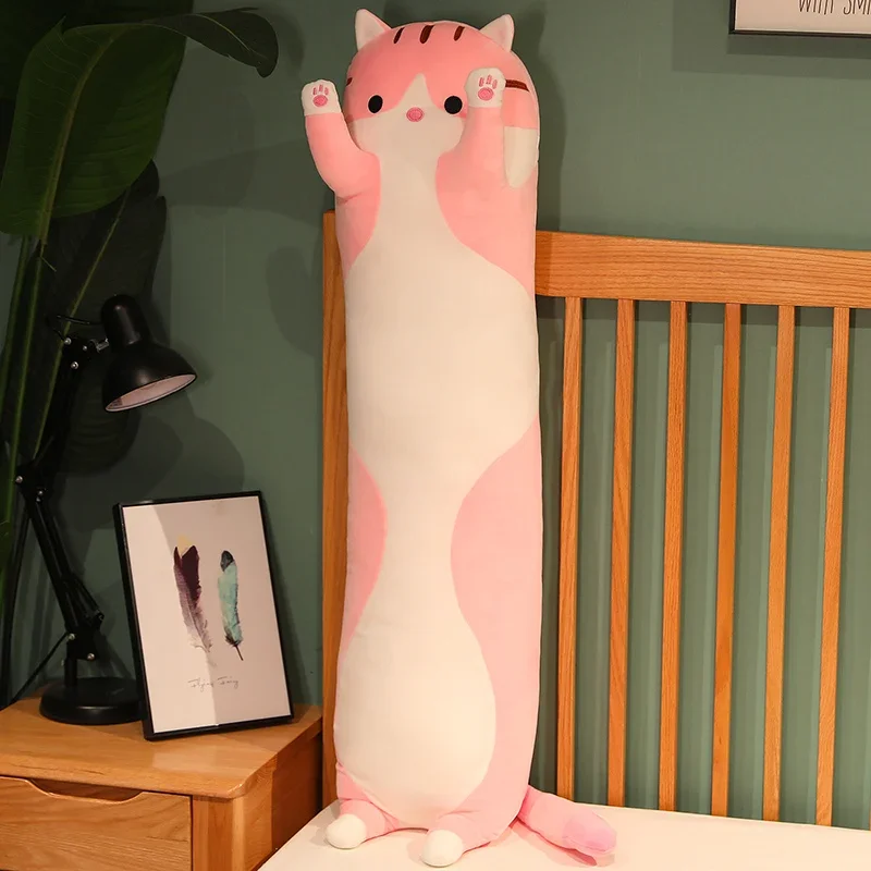 thumbnail image 1 of 50-130cm Kawaii Cat Lindo Creativo Gatito Largo Juguetes Suaves Oficina Pausa Siesta Almohada para Dormir Cojín Muñeco de Peluche Regalo para Niños, 1 of 5