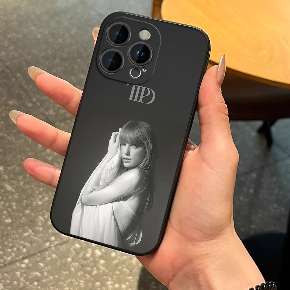 thumbnail image 1 of Funda de silicona suave negra para Samsung S23 S22 ULTRA A22 A71 con diseño de cantante T-Taylor TTPD S-Swift, 1 of 5