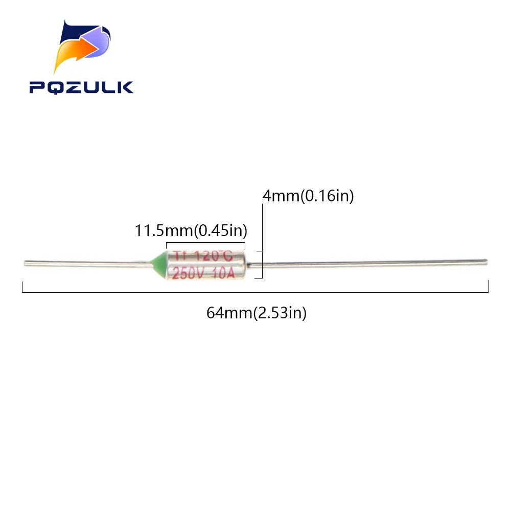 Sourcing Map Fusible Térmico Corte De Circuito 250V 10A 185℃ Celsius De