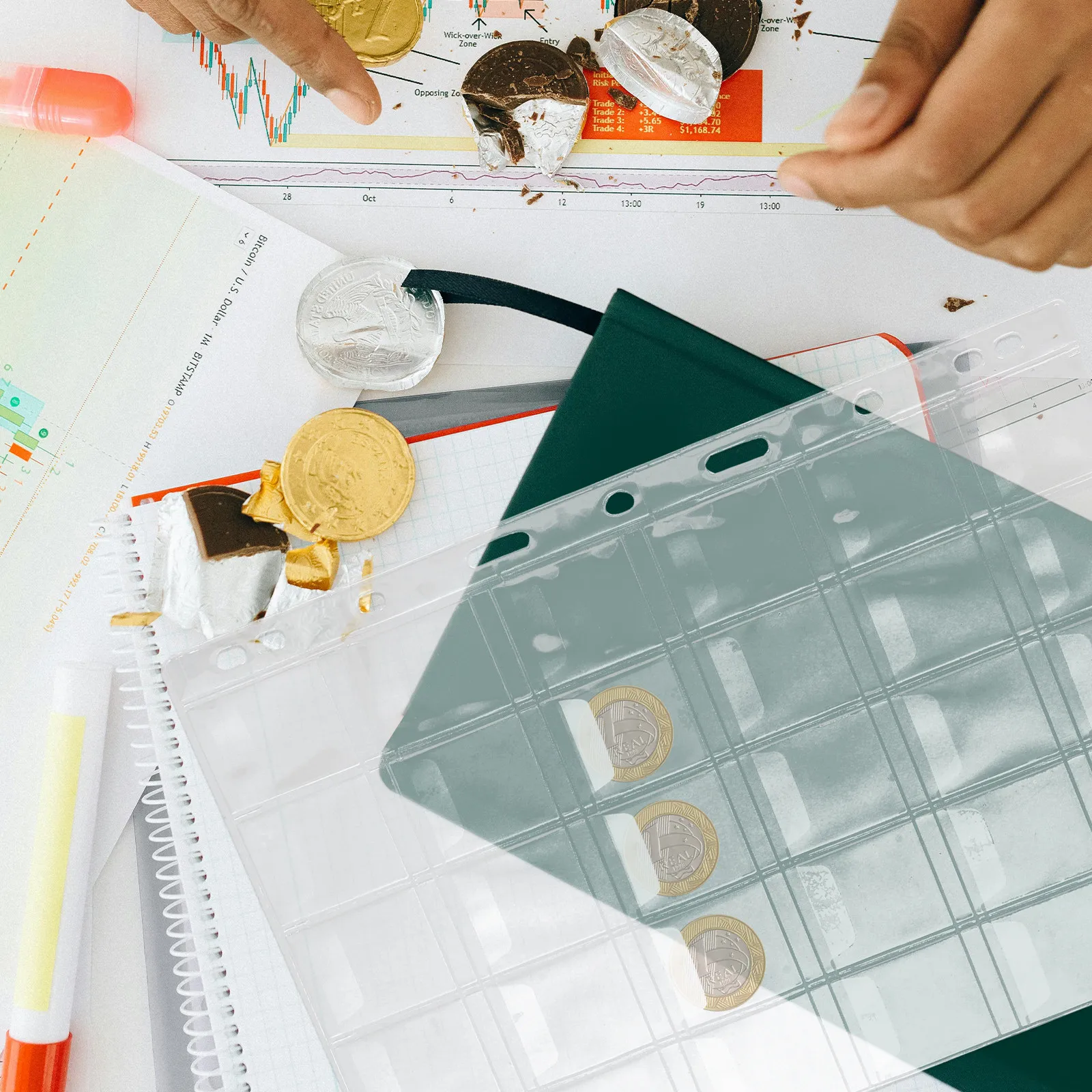 10매 동전 수집 페이지 9홀 PVC 슬리브 바인더 인서트 30슬롯 내구성 있는 투명 디자인 동전 보관 사진 앨범