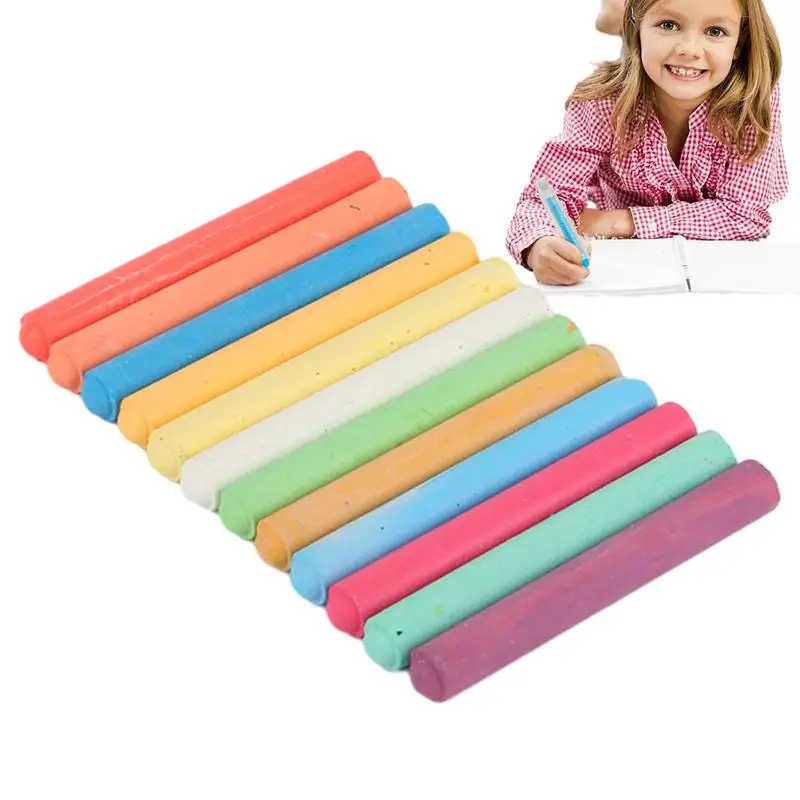 

Цветная меловая доска, Цветной мел без пыли для детей, 12 цветов, технические многофункциональные принадлежности для рисования, художественный инструмент для
