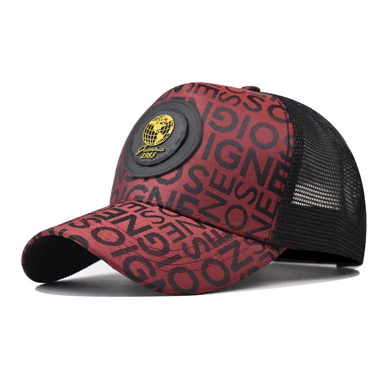 Persönlichkeit Brief Neue Design Retro Mesh Baseball Kappe Für Männer Frauen Herbst Sommer Snapback Hut High Top Netzwerk Sonne Hüte Gorras – Detail 5