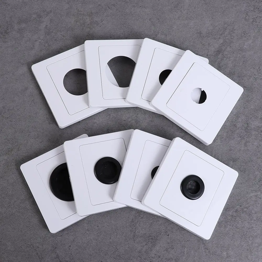 86Type Cable Socket Panel With Rubber Pad With Outlet Hole Wall Blank Panel Cable Cover Organizer Storage Home Improvement cable hole cover cable organizer