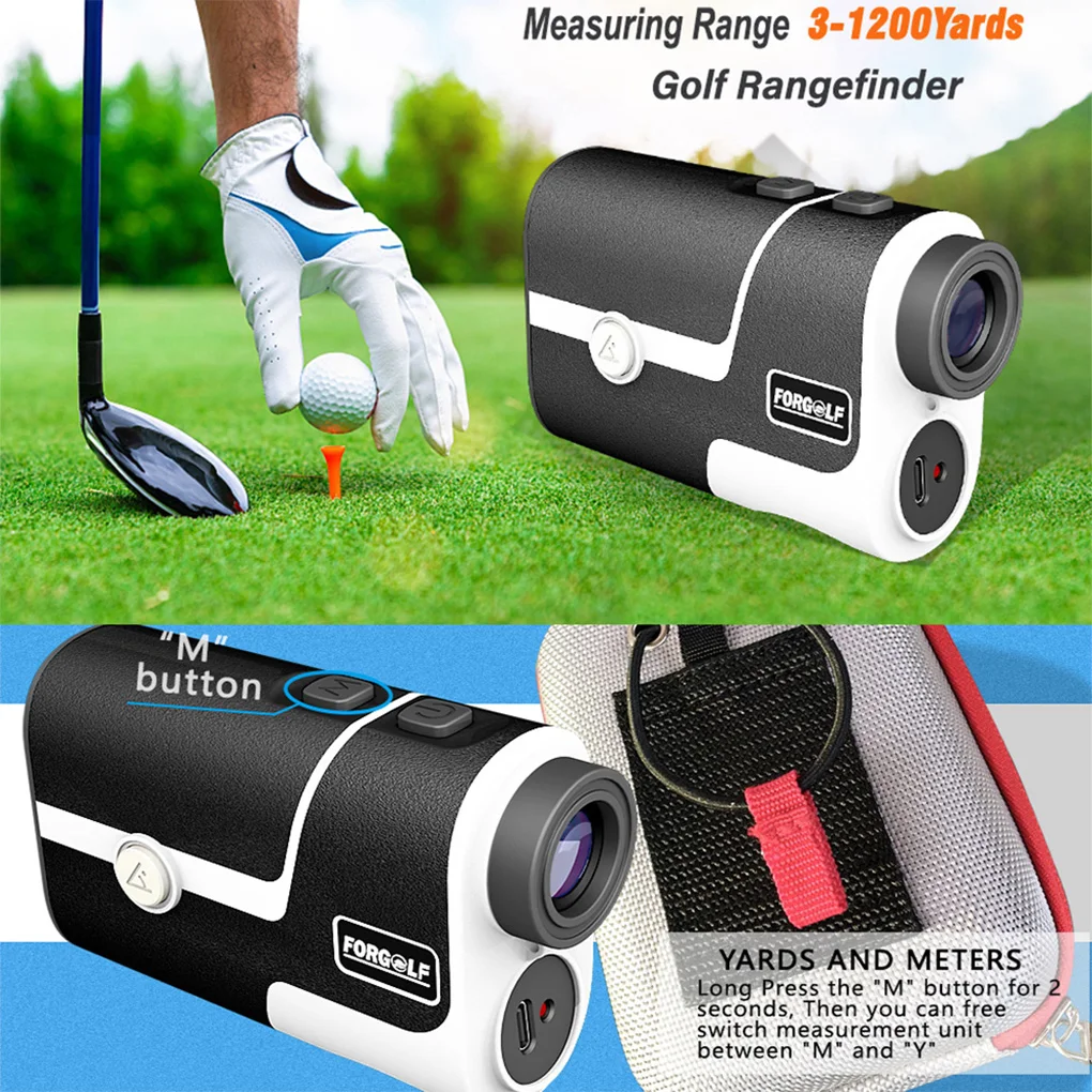 Golf Laser Rangefinder Outdoor Hunting Rechargeable 7X Magnification RangeFinder  With Slope Golf Accessories