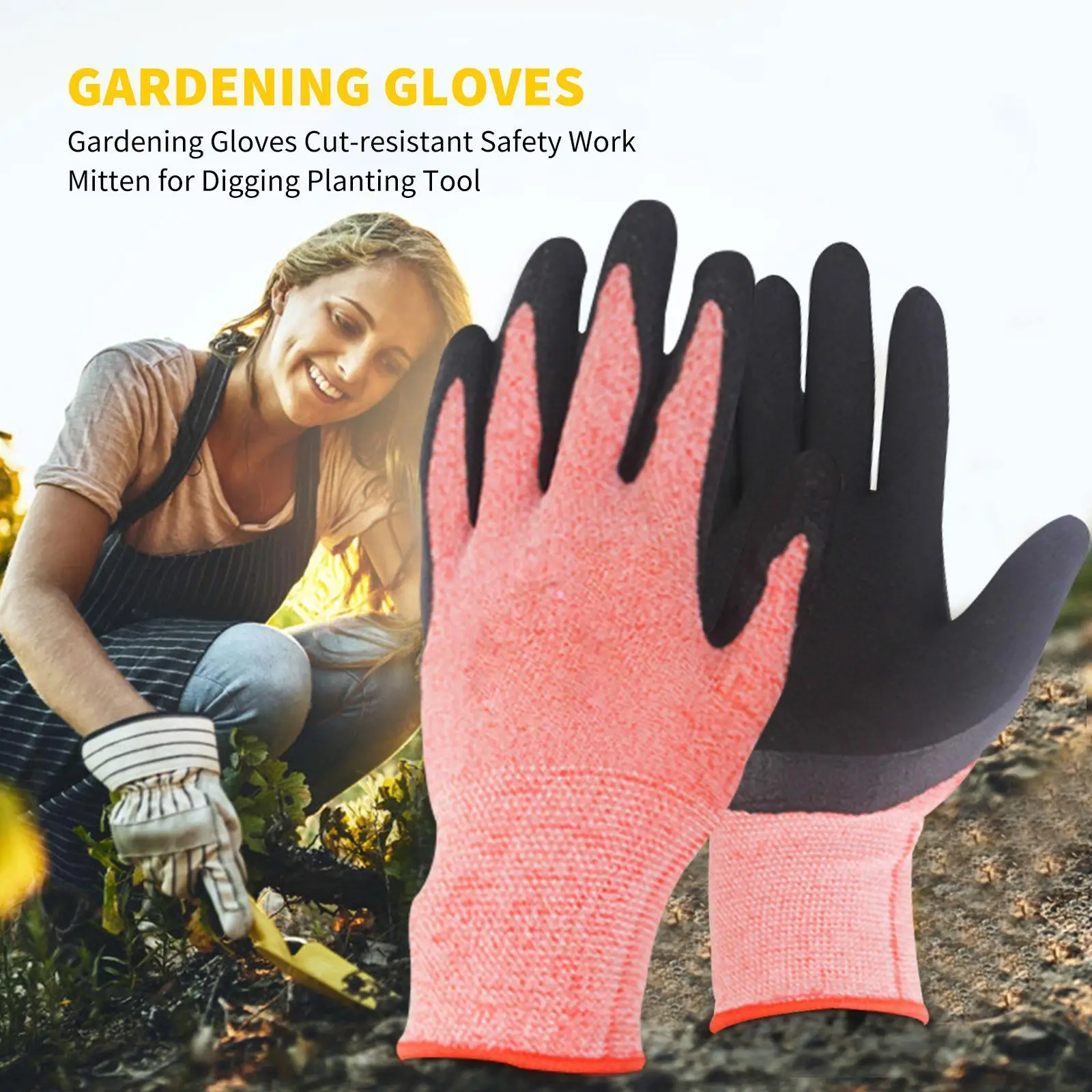 1 Pair Garden Gloves Household High Elastic Protection Outdoor Gardening Fishing Weeding Digging Seeding for Plant Flowers