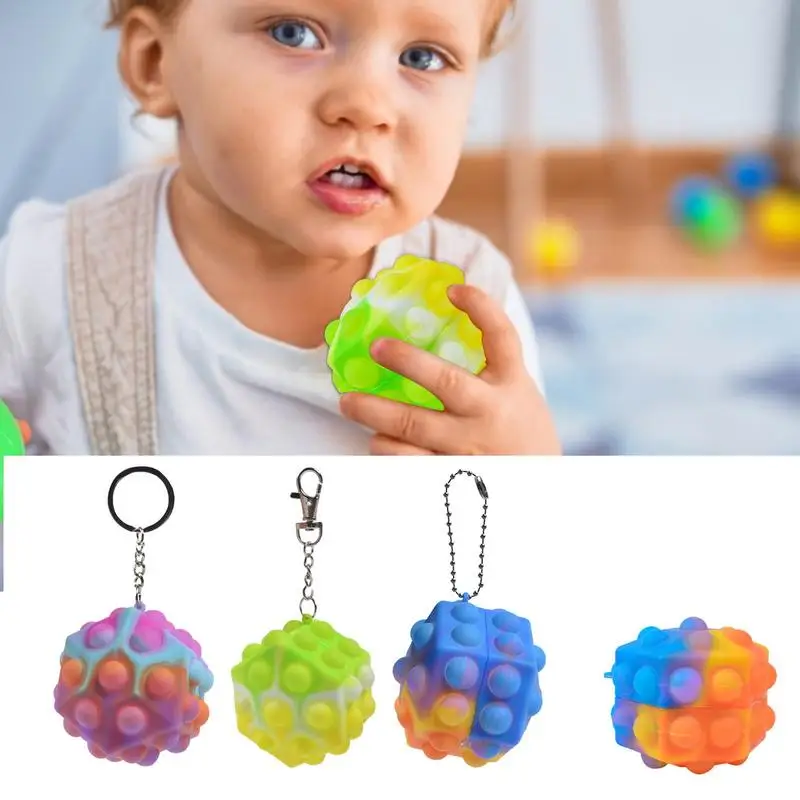 

Sensory Stress Balls Rainbow Ball Push Bubble Antistress De-compression Toys 3D Sensory Balls Stress Push Bubble Poppers For