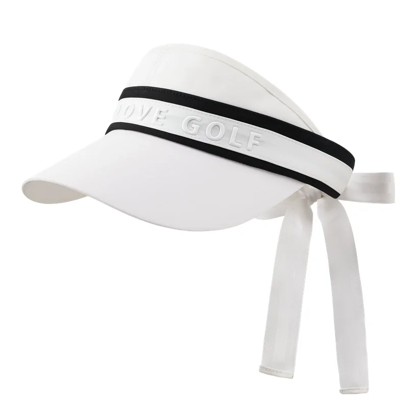 Swan love golf ladies cap large brim contrasting color empty top hat for women breathable Moisture absorption sun visor caps