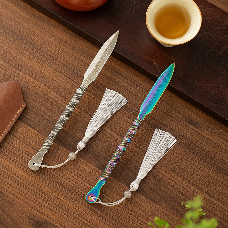 Chinese Pu'er Tea Knife Retro Diamond Tea Needle Cutters Brick Tools Split Tea Brick Pry Tea Cone Tool Tea Ceremony Accessories