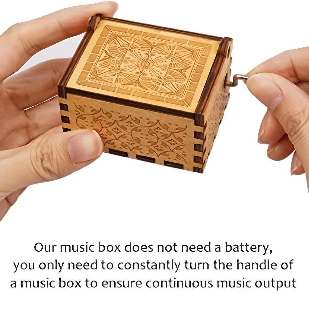 1pcs New Healing Soul Wooden Hand Music Box diy Creative Classical Music box Colored Music Box Merry Christmas 3
